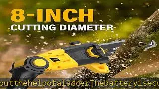 Pole Saw, 8-Inch Pole Saw for Tree Trimming Cordless 15-FT Max Reach, Auto Oiling, Tool-Less Electr