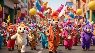 Here comes the elephant // Animal Parade kids song // Cu cu Nursery Rhymes!