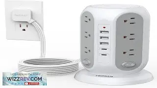 Tower Power Strip with Individual Switches TESSAN Surge Protector with 12 Outlets