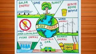 Save Energy Save Earth Drawing Competition / Energy Conservation Day Poster Drawing Easy