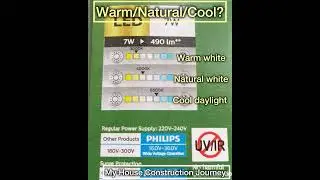 Colour temperature of warm, natural and cool white light  | My House Construction Journey ￼