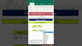 How to use SUMX2MY2 Formula in Excel😮 #excel #msexcel #eleganceacademy #short #shorts #ytshorts #sum