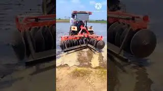 9&times;9 folding paddy Harrow Testing on farmland 🌾🌾🚜🚜