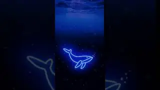 Neon Blue Whale Animated