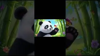 Pandy Panda Meets New Friends 🐼🦋🐦 | Cute Panda Poem for Kids | Shorts #kidsanimation