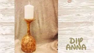 marble imitation candle holder DIY decoupage shabby chic ideas decorations craft tutorial