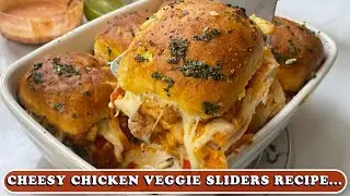 Cheesy Chicken Veggie Sliders Recipe | Easy Cheesy Chicken Veggie Sliders | How to Cook
