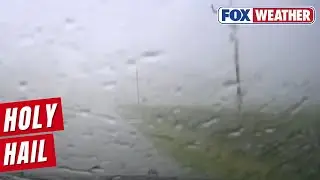 Watch: Large Hail Pounds On Car Windshield During Severe Weather In Kansas