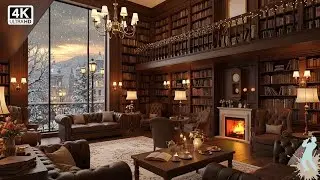 Soothing Saxophone Music | Cozy Cabin Ambience on Snowy Day with Fireplace Sounds for Relaxation 🔥