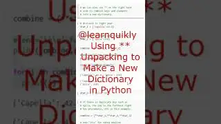 Using ** Unpacking to Make New Dictionary in Python #python #education #programming #pythons #colab