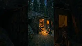CRAZY Girls Build a ROCK CAVE Cabin Overnight?! #bushcraft #survival#camping #shorts #india