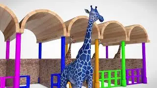 Kids Learning Numbers | Animals Giraffe Cartoon | Learn Colors Balloon For Children
