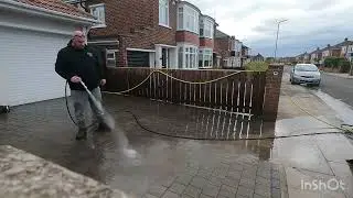 Block paving clean with good grime line
