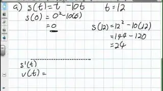 Analyzing Motion along a Horizontal Line Grdae 12 Calculus Lesson 3 1 7:17:12
