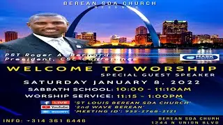 Berean SDA Svc w/Pastor Roger Bernard - 1/8/2022