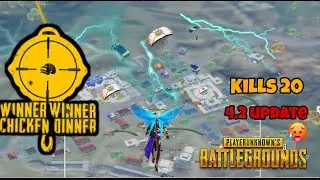 🔥SOLO V SQUAD🥶4.2 update 🥵ipad game play 🥰. Kills 20 With chicken dinner 😎