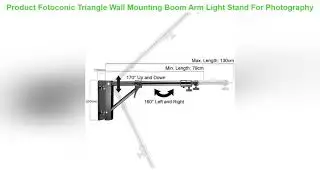 Fotoconic Triangle Wall Mounting Boom Arm Light Stand For Photography Studio Video Strobe Flash Lig