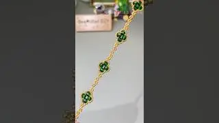 How to make a clover bracelet 🍀 #design #jewelry #tutorial #bracelet#stonebeads #handmade #beads