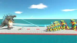 Rainbow Godzilla vs All Kaiju | 10 Levels Evolution Battle – Animal Revolt Battle Simulator