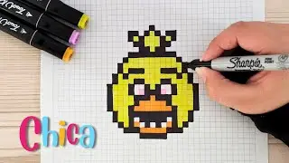 Como dibujar a CHICA de FNAF en PIXEL ART &ndash; Tutorial paso a paso