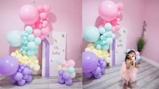 Rainbow Pastel Balloon Party Backdrop|Unicorn Party Backdrop