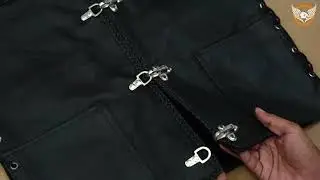 Classic Biker Vest | Black Fishhook Buckle Leather Vest with Side Laces | Premium Biker Gear