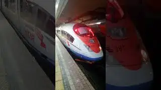 Сапсан &mdash; самый быстрый поезд в России. Отправление скоростного поезда ночью. Speed train