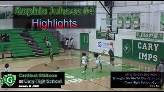 2026-01-29 - Sophia Juhasz #4 - Highlights - Cardinal Gibbons at Cary HS - Triangle Six 6A/7A