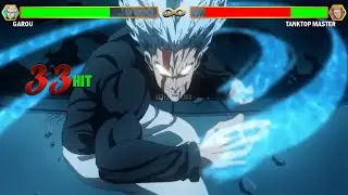 Garou VS Tanktop Master With Healthbars | One Punch Man