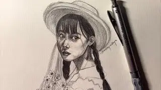 Portrait drawing full process 