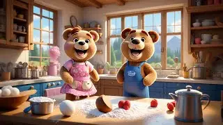 Two Teddy Bears Bake a Pie | Cooking Song for Kids | Nursery Rhymes and Learning Songs