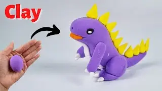 How to make clay dinosaur easy ❤️ How to make dinosaur with clay 😊 polymer clay
