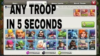 Clash Of Clans | HACK + GLITCH 2016 | 5 SECOND TROOPS