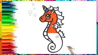 how to draw unicorn sea horse 🐴🦄 how to draw unicorn  🎨🖌️