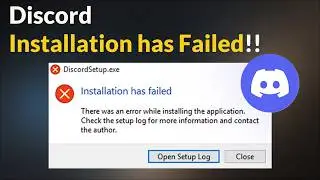 DiscordSetup.exe Installation Has Failed Error Wondows 11 / 10 / 8 - 2026 - Fix