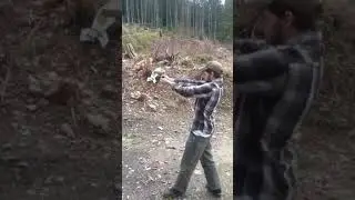 Shooting a .45 while camping on 4/20