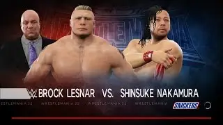 WWE 2K17 PC: Brock Lesnar vs Shinsuke Nakamura - Gameplay