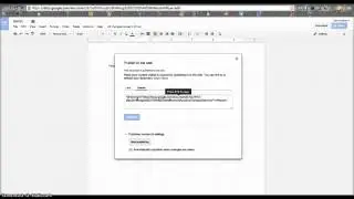 Publishing document to the web in Google Drive