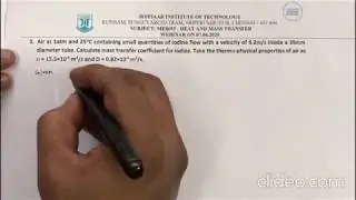 Convective Mass Transfer - Internal flow