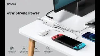 Настольный удлинитель Baseus GaN3 Pro 2AC+2U+2C 65 Вт, США, белый