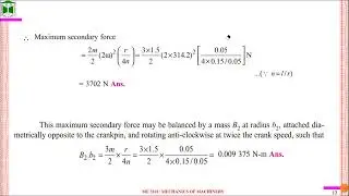 ME3101 L17 Balancing of Reciprocating Masses Part 5