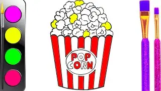 Bolalar uchun popkorn rasmini chizish | Drawing popcorn for kids | Рисунок для детей поп корн