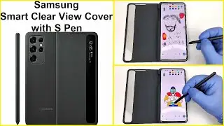 Samsung Smart Clear View Cover with S Pen Unboxing Testing with Samsung Galaxy S21 Ultra