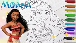 Moana (Disney Princess) Coloring Page 🌸✨💜