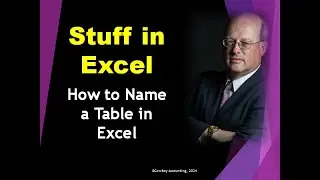 Naming a Table in Excel