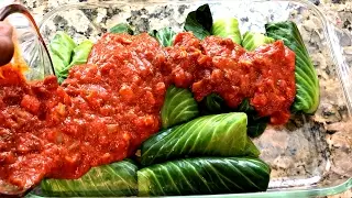 Stuffed Cabbage Rolls - ( VEGAN RECIPIE ) Rice & Lentils