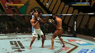 EA SPORTS UFC 5 Topuria clean headkick combo taunt rage quit