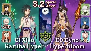 Spiral Abyss 3.2 - C1 Xiao Kazuha & C0 Cyno Nahida Hyperbloom | Floor 12 Full Stars | Genshin Impact