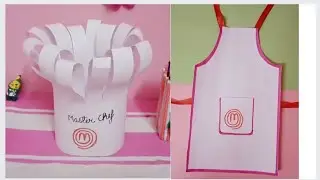 How to make master chef apron and cap || How to make master chef cap @Drawwithanishka