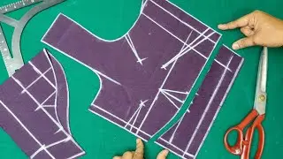 Four Tucks Blouse Cutting // 4 Tucks Belt Blouse Cutting Tutorial in Hindi